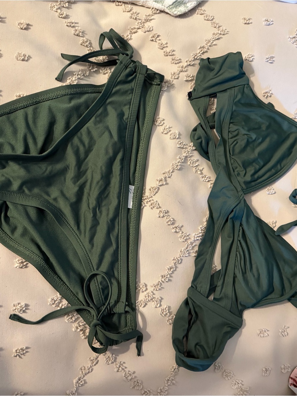 Green womens bikini.